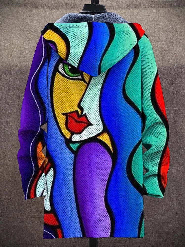 Corrado vest met artistieke print en capuchon