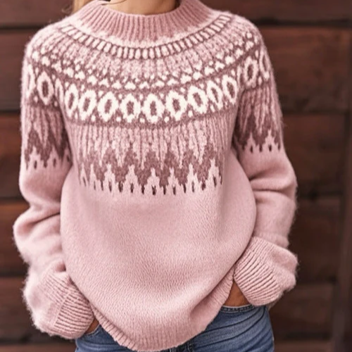 Coraline | Zachte wintertrui met verfijnd schouderpatroon