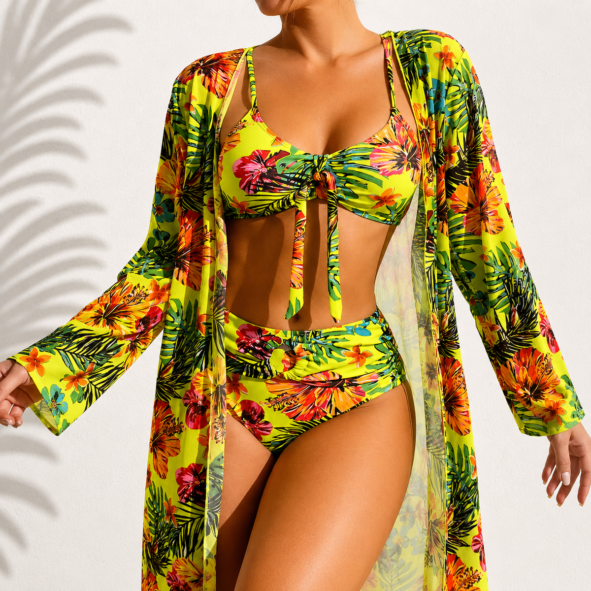 Marie | Elegante Tropicale 3-delige Bikini
