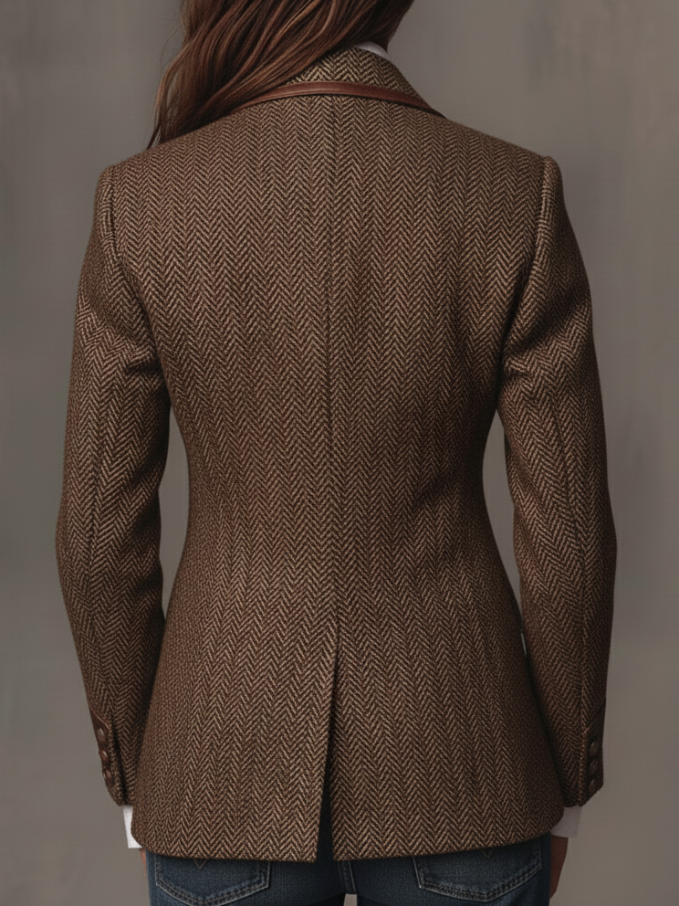 Consuelo blazer met visgraatpanelen
