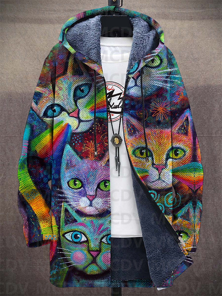 Rocco vest met artistieke print en capuchon