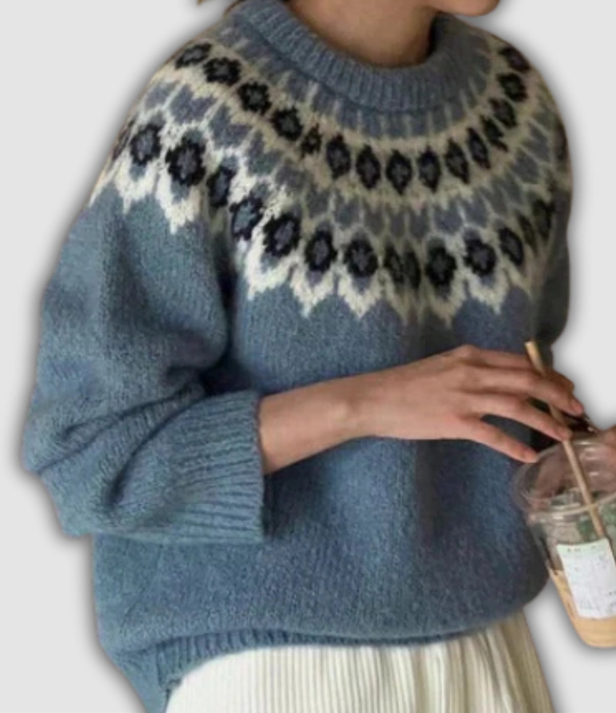 Jolien | Jacquard retro trui
