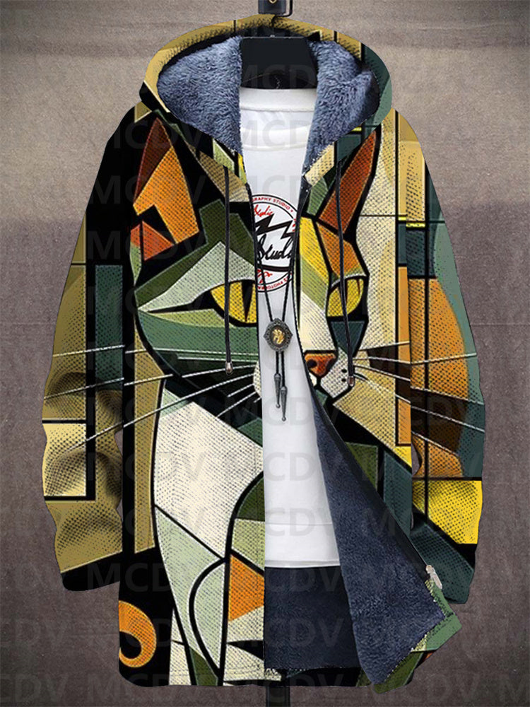 Pietro jas met capuchon en artistieke print