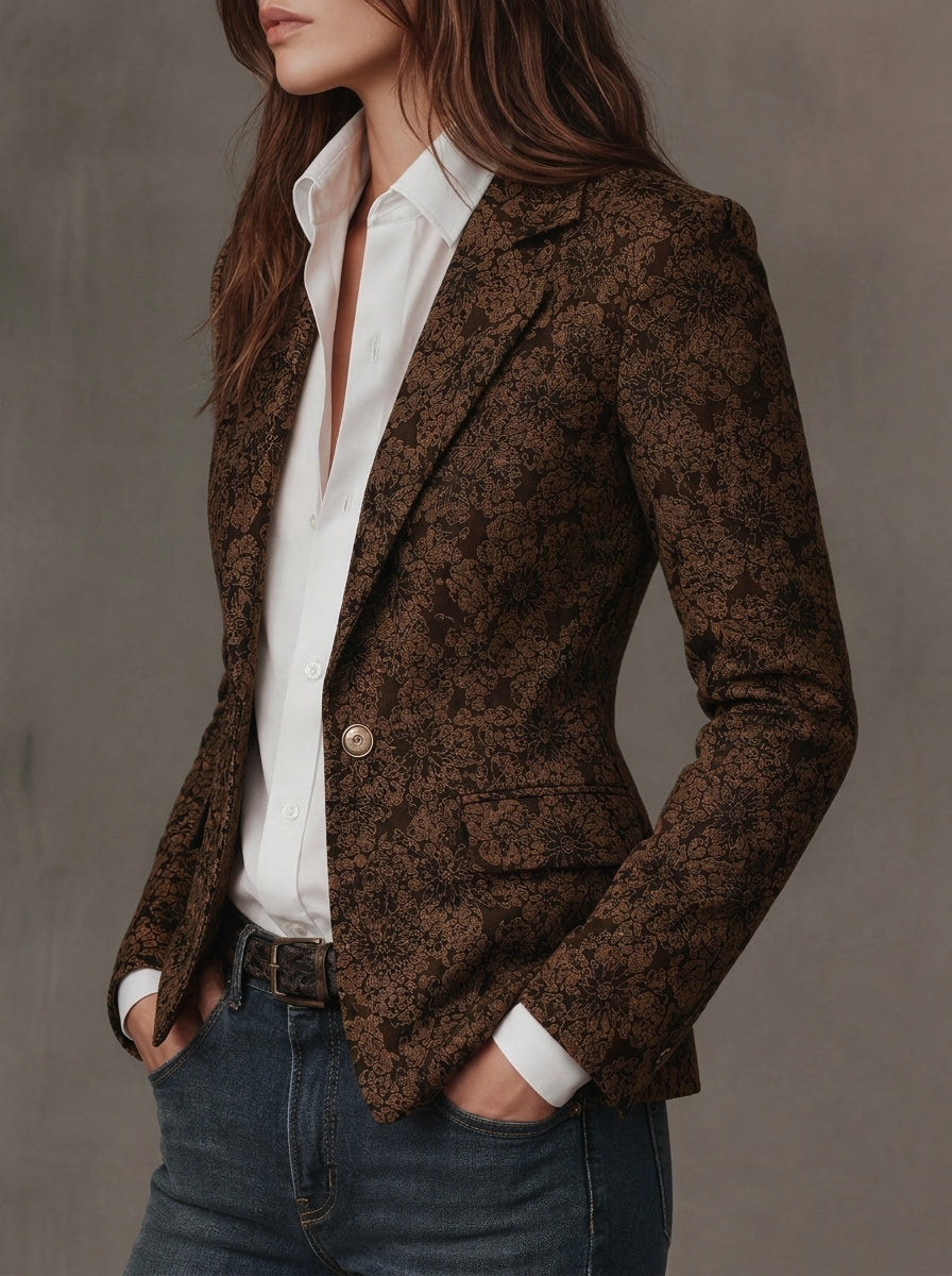 Antonia jacquard blazer met paisleyprint