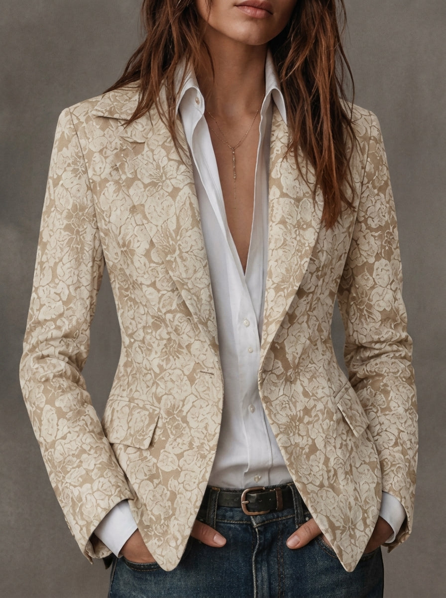 Antonia jacquard blazer met paisleyprint