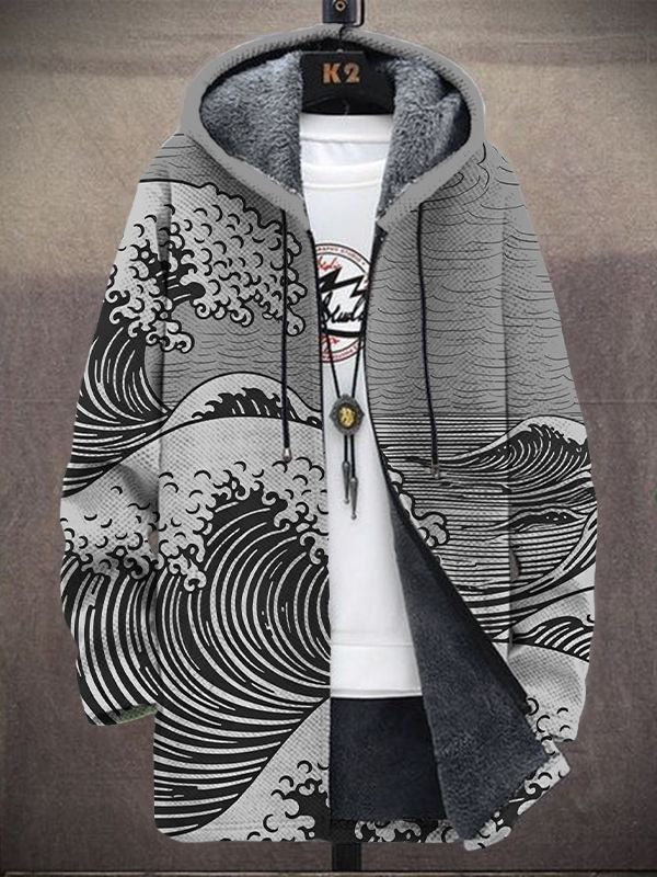 Benedetta vest met capuchon en artistieke print