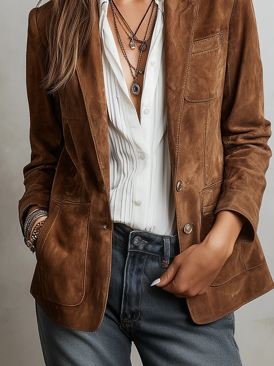 Cristina vintage blazer in bruin