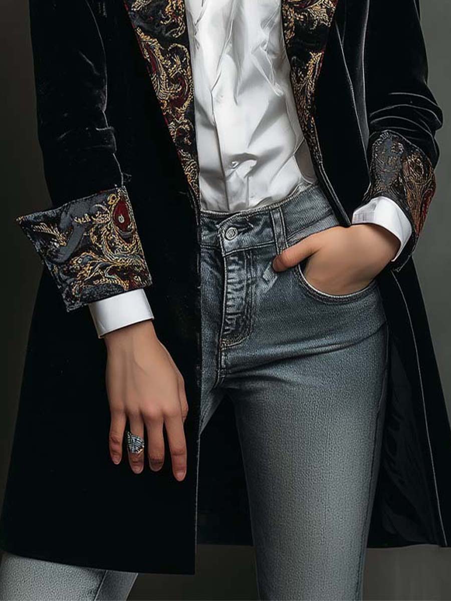 Marta getailleerde blazer met barokprint