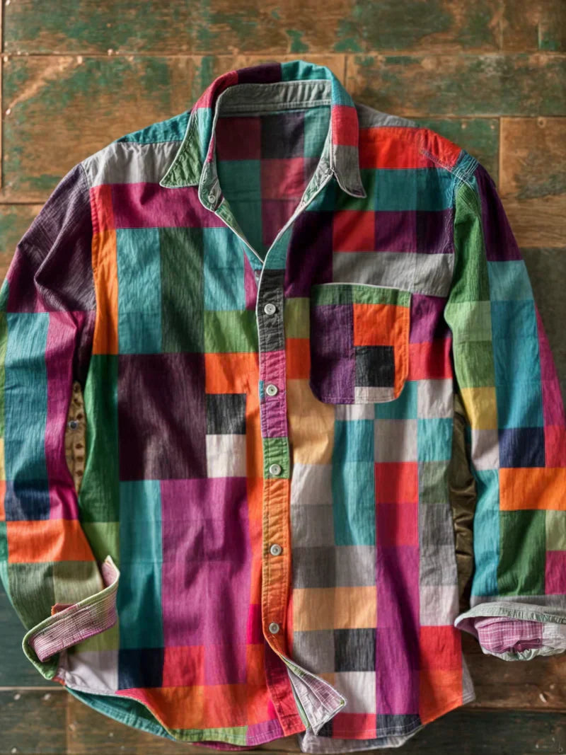 Eric™ | Patchwork overhemd van hoge kwaliteit