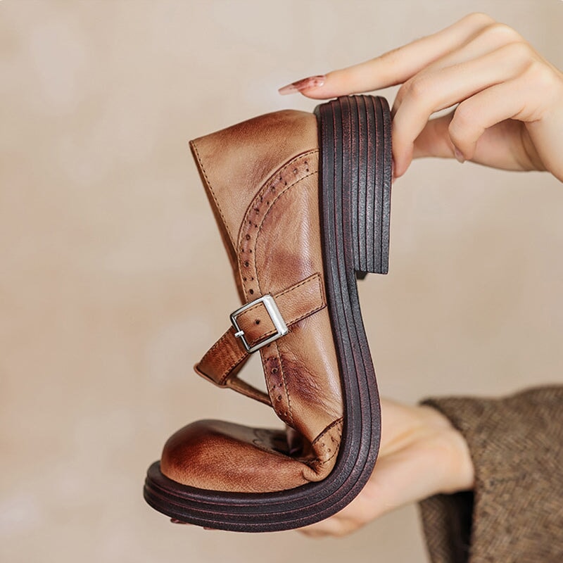 Mattea™ | Elegant Leather Mary Janes