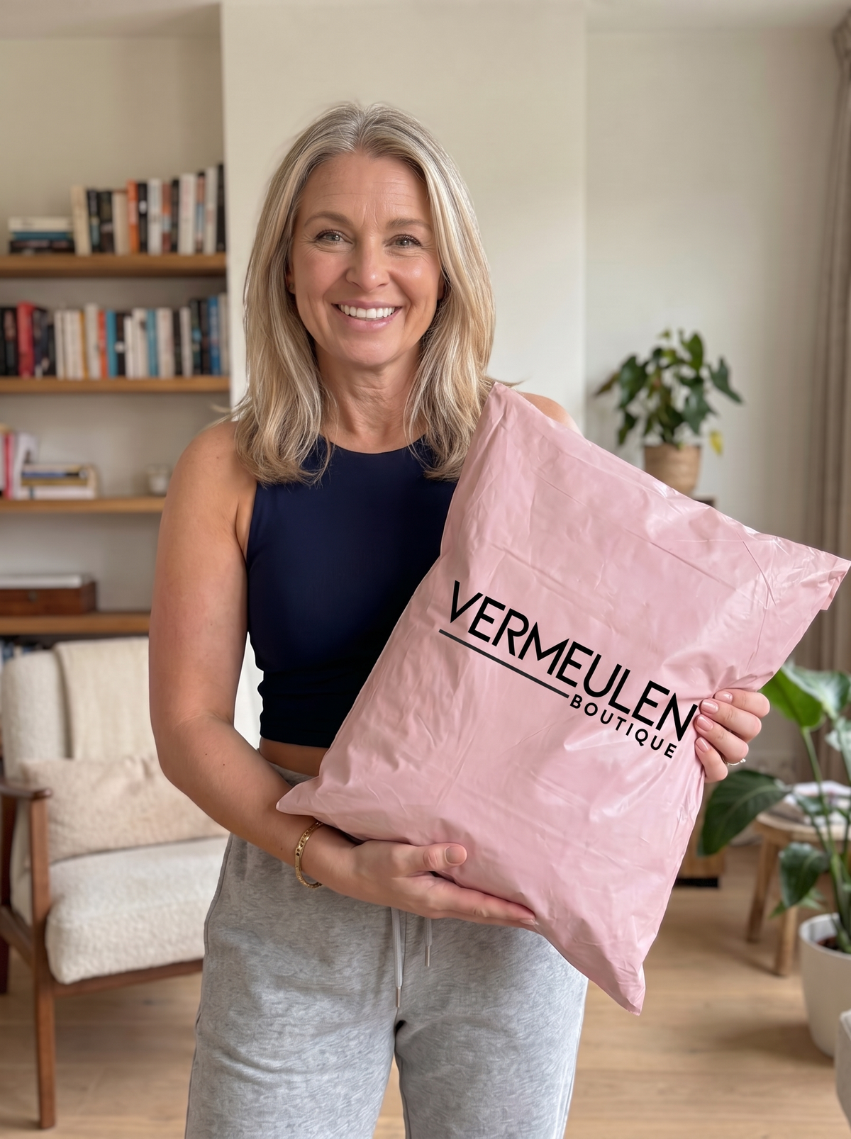 Vrouw met Vermeulen Boutique verzendzak