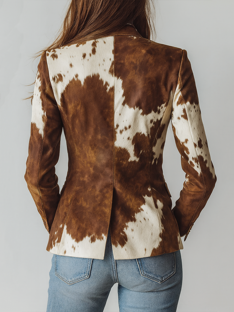 Manuela vintage blazer met dierenprint