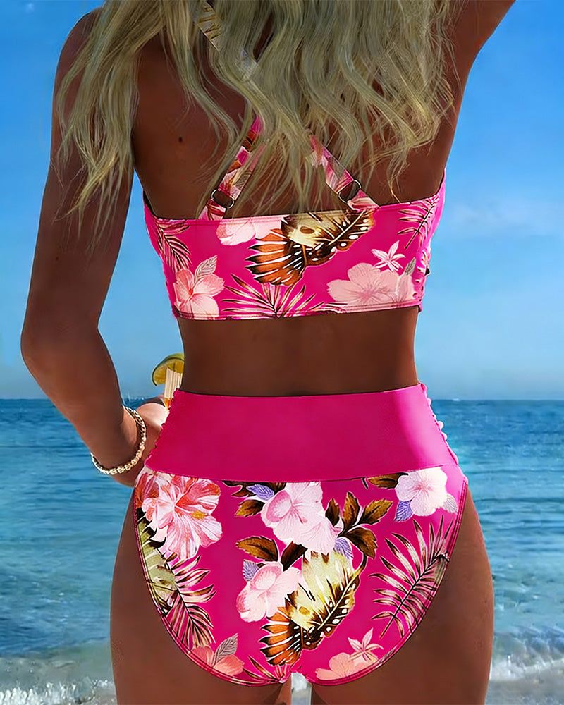 Jolina™ | Bloemen Contrast Split Bikini