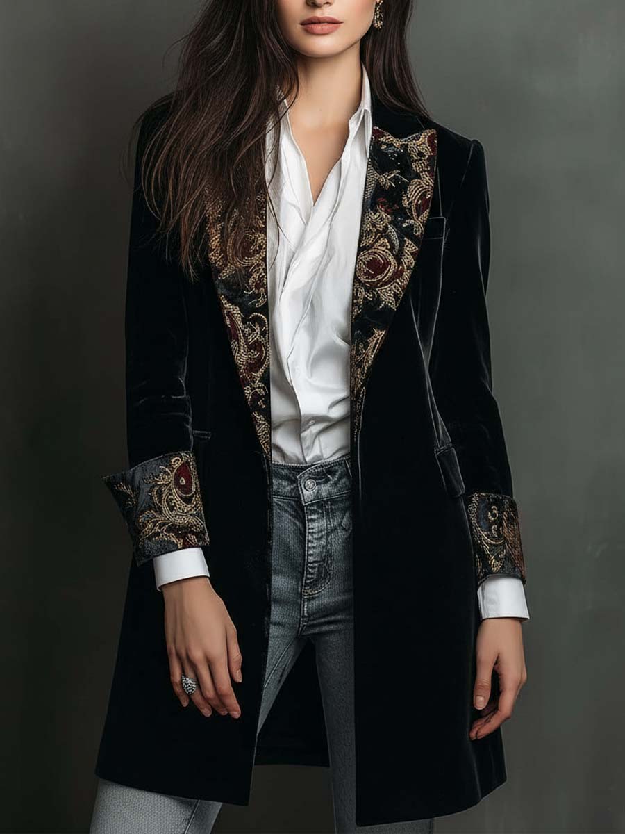 Marta getailleerde blazer met barokprint