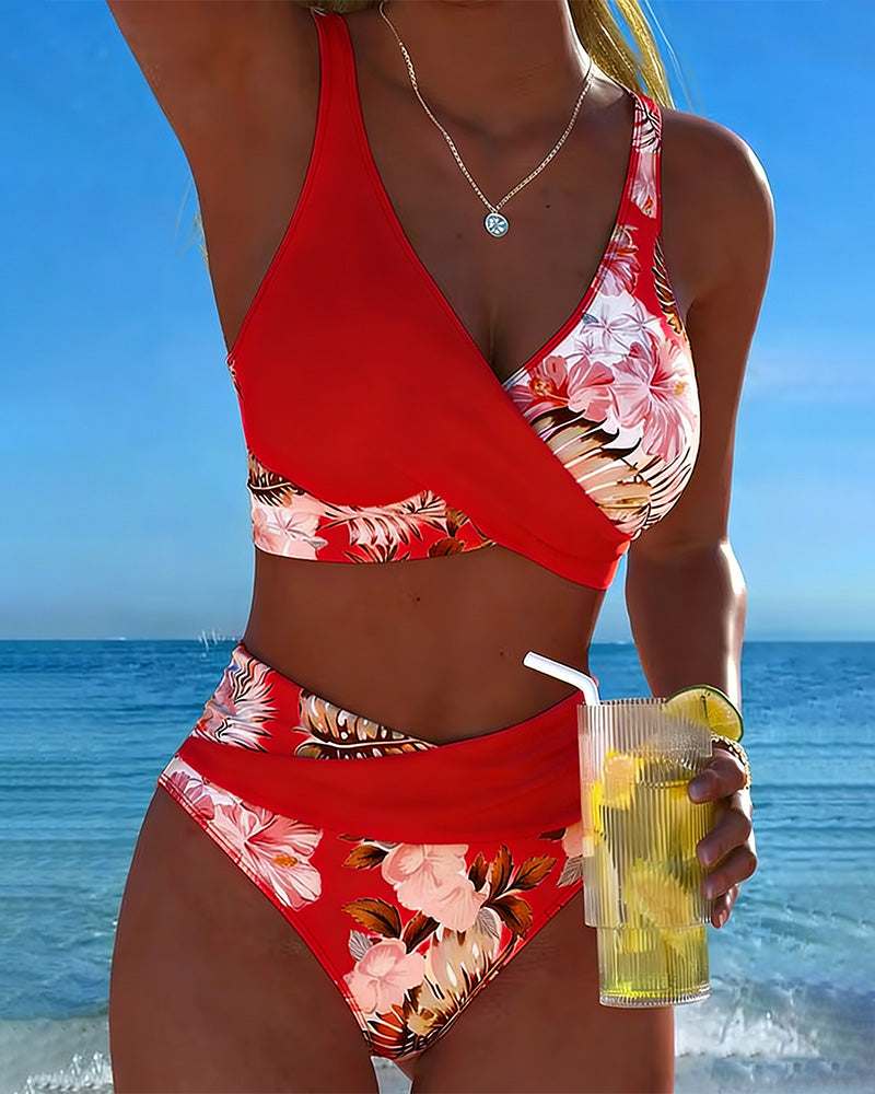 Jolina™ | Bloemen Contrast Split Bikini