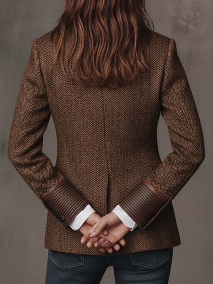 Consuelo blazer met visgraatpanelen