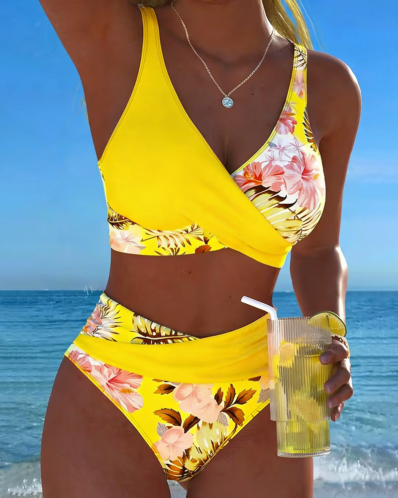 Jolina™ | Bloemen Contrast Split Bikini