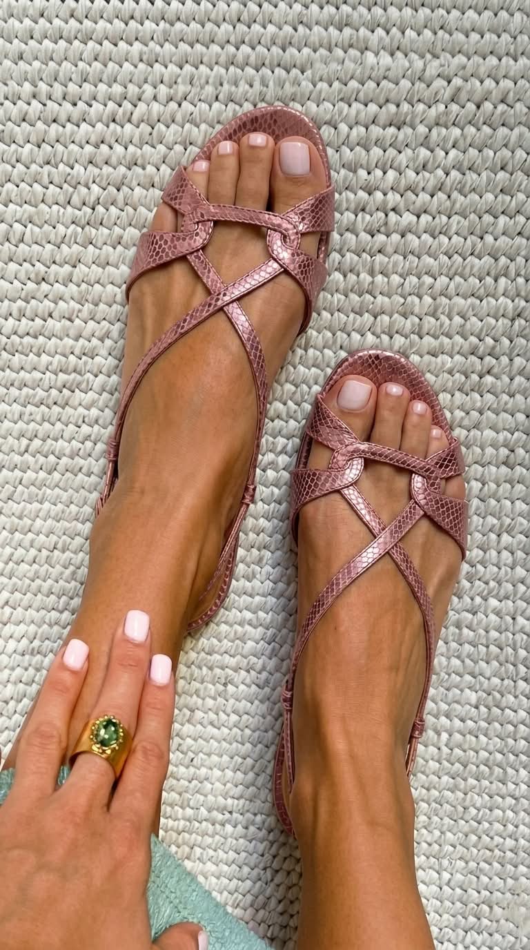 Nicoletta | Platte sandalen met open neus