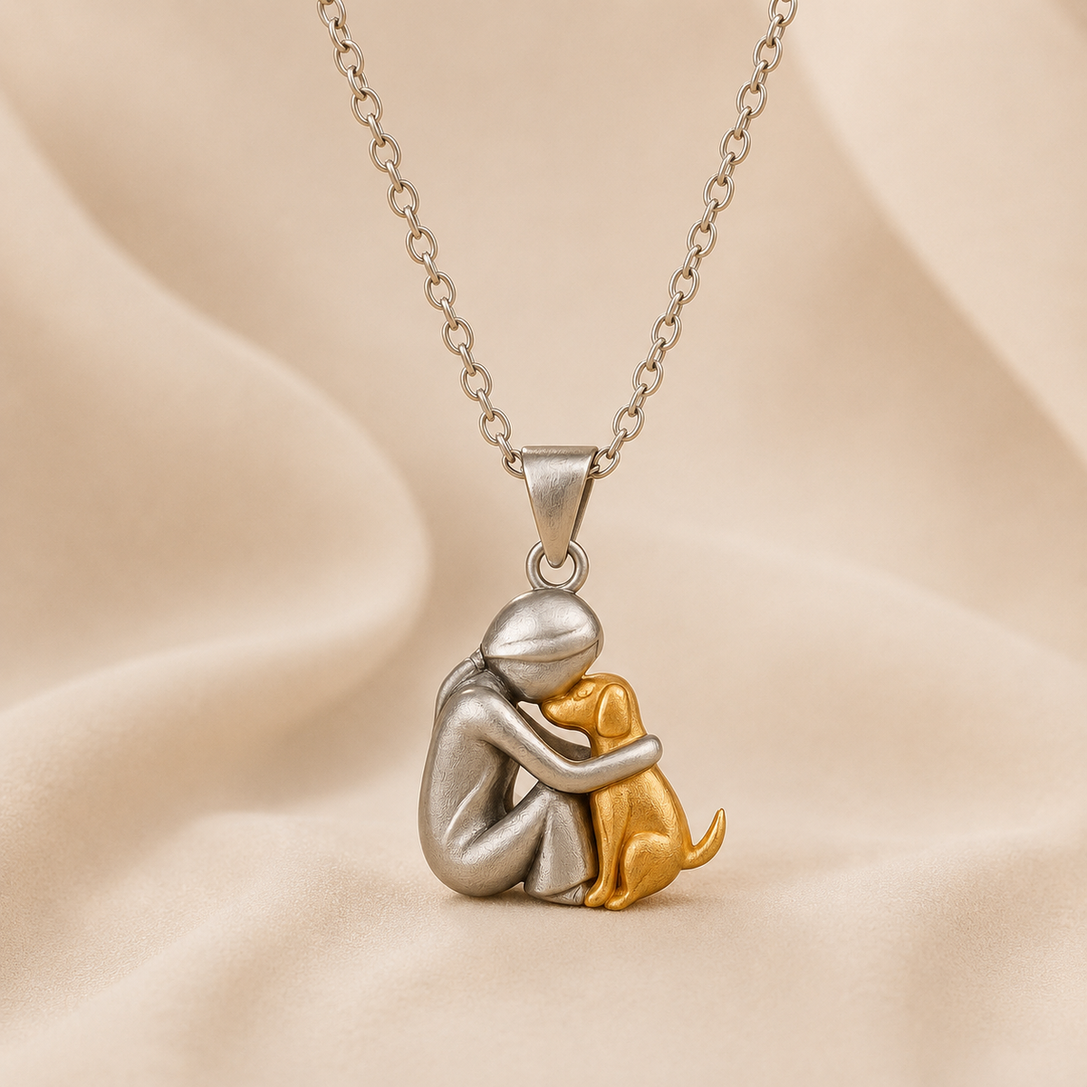 De Eeuwige Omhelzing Ketting vrouw & hond
