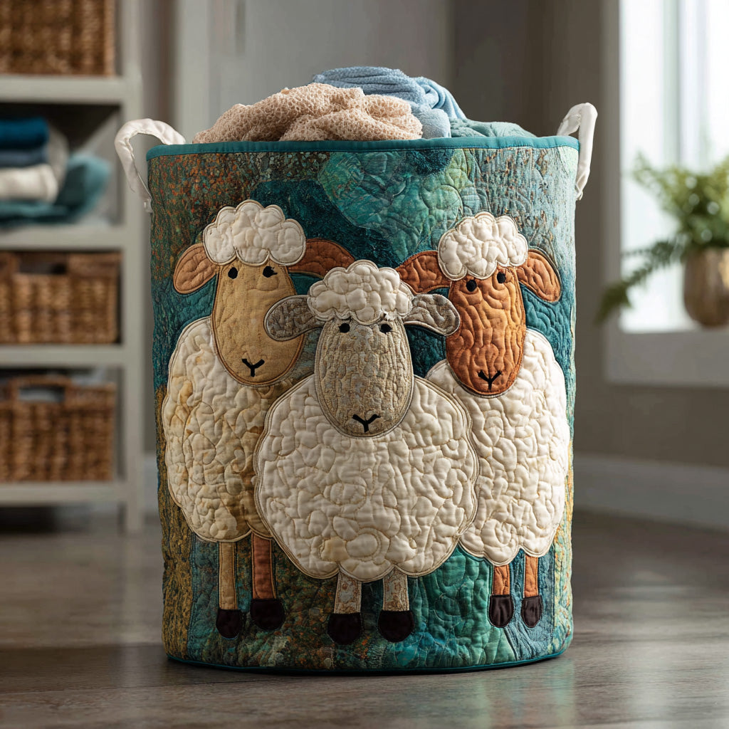 Gequilte mand | Kudde wollige schapen