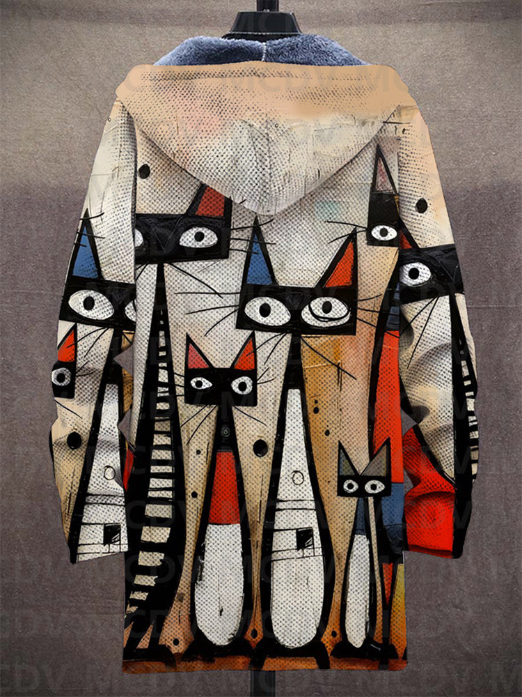 Renato jas met capuchon en artistieke print