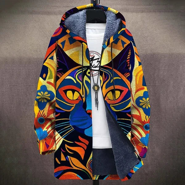 Gregorio vest met artistieke print en capuchon