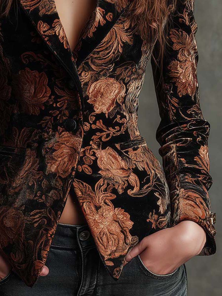 Celeste blazer met bloemenprint