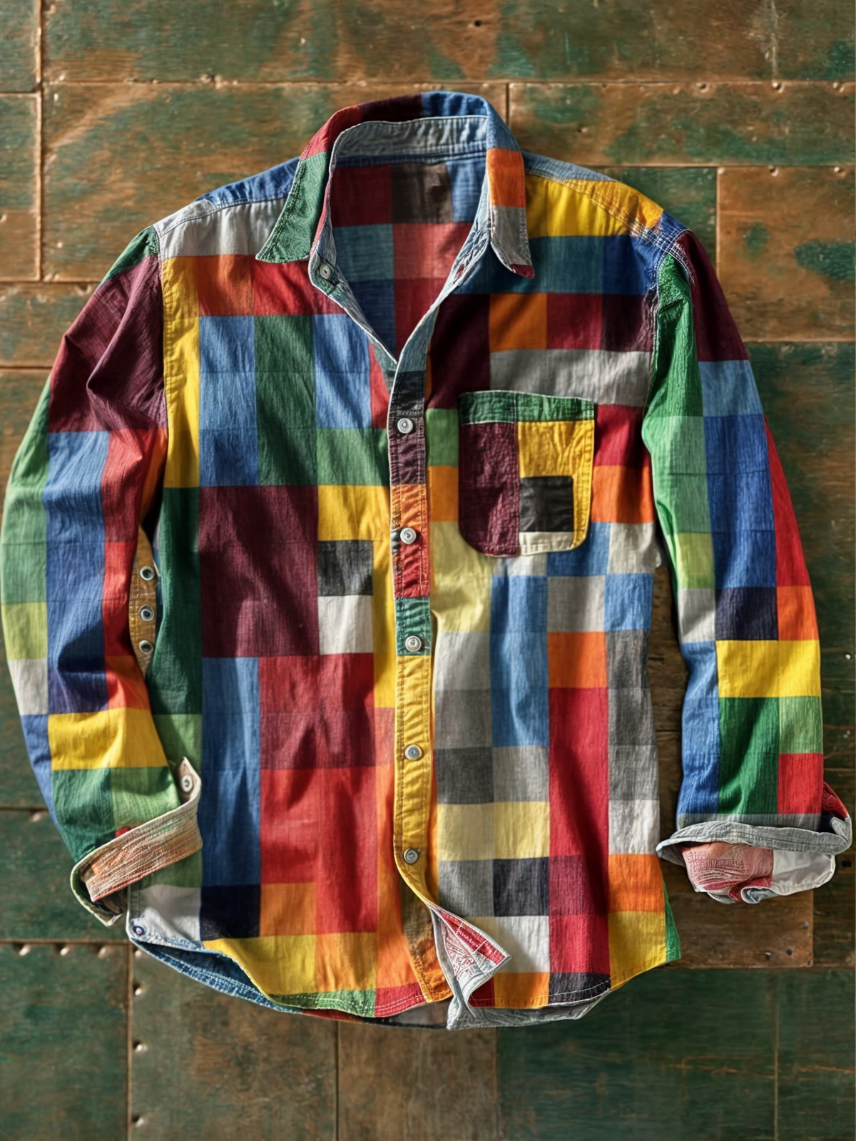 Eric™ | Patchwork overhemd van hoge kwaliteit