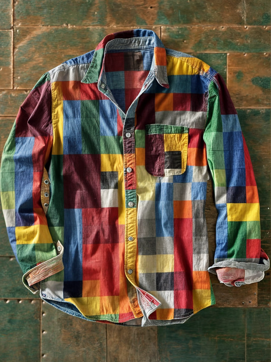 Eric™ | Patchwork overhemd van hoge kwaliteit