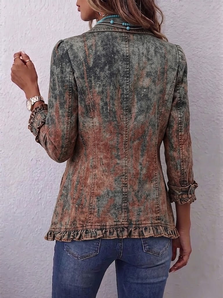 Flaminia vintage jasje met verlopende, gestructureerde print